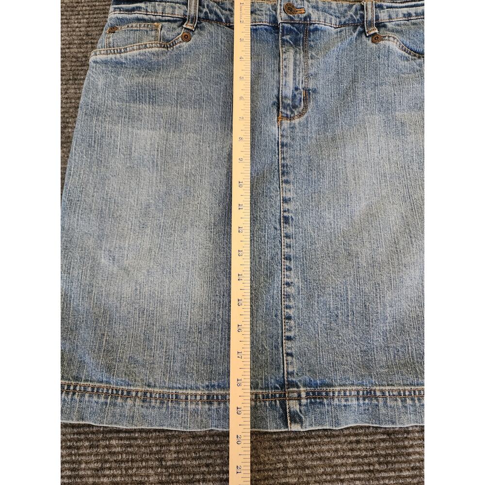 Izod Womens Size 12 Pencil Denim Blue Jean Skirt Pockets - Picture 7 of 7